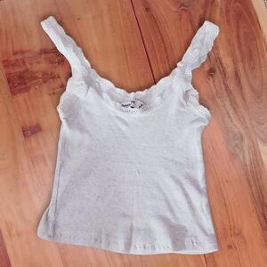 Vintage Abercrombie & Fitch White Heathered Lace Camisole Tank